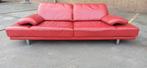 Vintage postmodern Rolf Benz leren bank, 260 cm, rood, Ophalen, Tweedehands, Driepersoons, 75 tot 100 cm