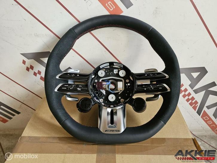 Mercedes AMG Stuurwiel GT alcantara leder rode stiksels, Auto-onderdelen, Besturing, Gebruikt, Ophalen of Verzenden