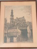 Ets (origineel, ca. 1900) van Westerkerk Amsterdam, Antiek en Kunst, Ophalen of Verzenden