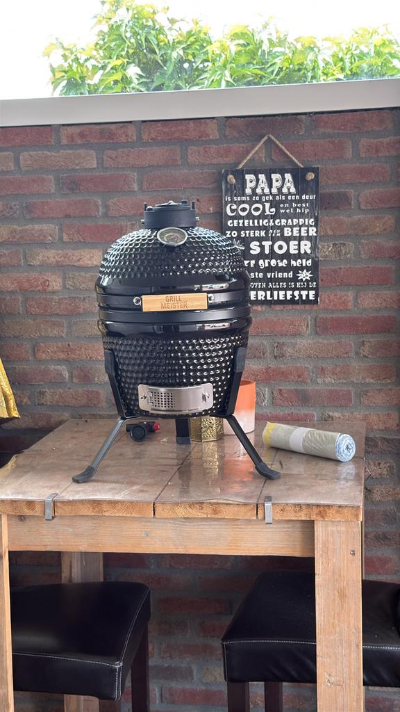 Mini kamado Grill Master, Tuin en Terras, Houtskoolbarbecues, Ophalen of Verzenden, Gebruikt