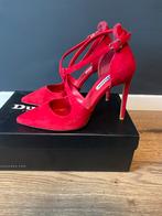 Dune rood suede 38,5 rode hakken heels pumps, Ophalen, Zo goed als nieuw, Rood