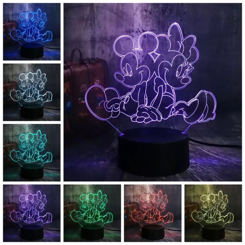 Mickey & Minnie mouse lampje, Ophalen of Verzenden, Nieuw, Lamp