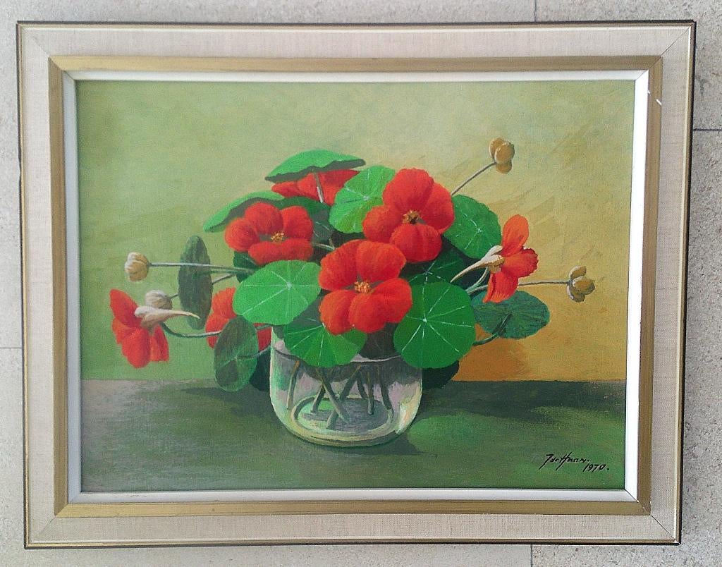 Oostindische kers 1970 - J. de Haan, Antiek en Kunst, Kunst | Schilderijen | Klassiek, Ophalen of Verzenden