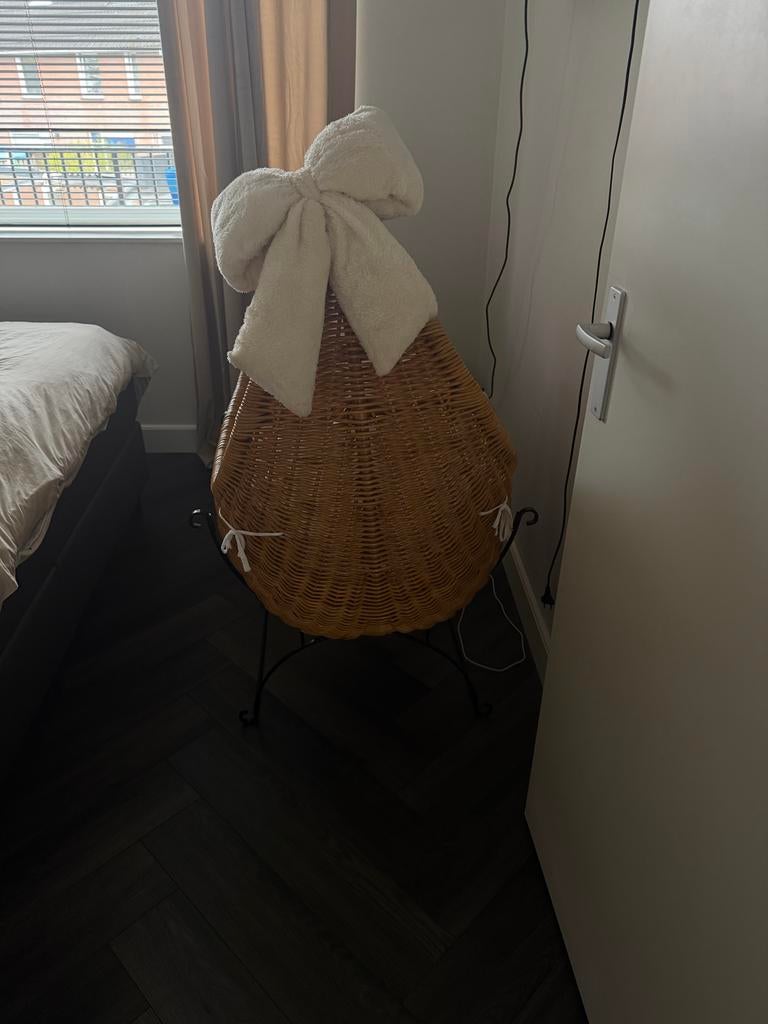 Rotan wieg / Mozesmand met standaard, Kinderen en Baby's, Babywiegjes en Ledikanten, Ophalen of Verzenden, Zo goed als nieuw, Wieg