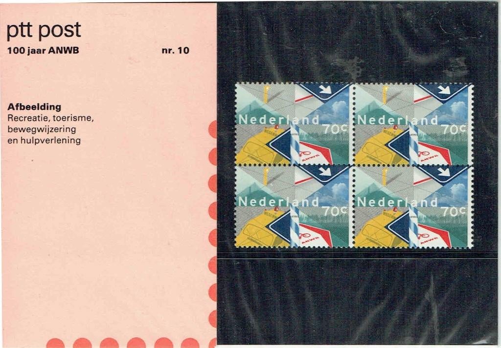 Nederland 1983 Postzegelmapje 10 100 jaar  ANWB verkeersbord, Postzegels en Munten, Verzenden, Postfris, Overige thema's