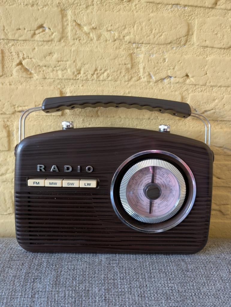 Cresta Vintage retro Radio - Bruin Houtlook met Handvat, Ophalen of Verzenden, Gebruikt, Radio
