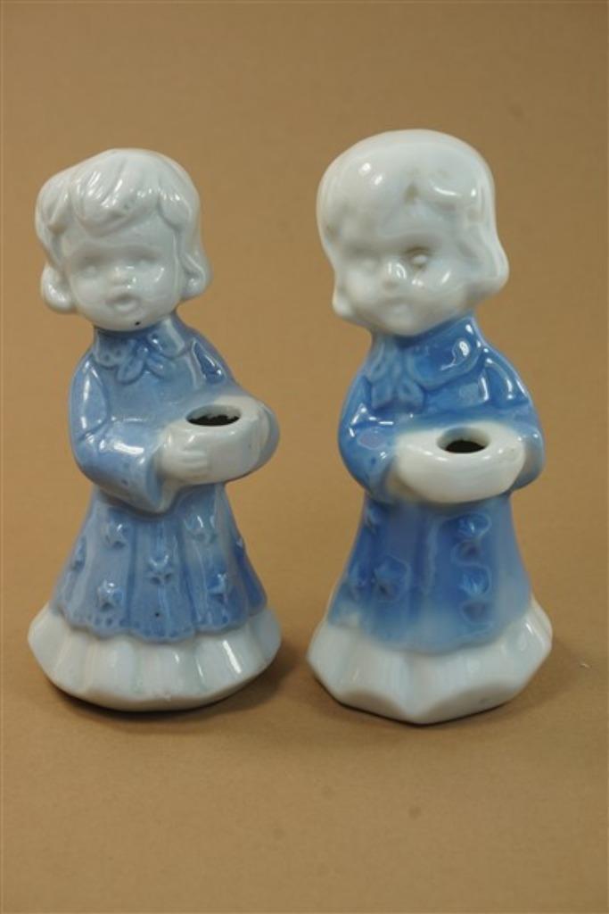 2 kandelaars kerst meisjes, Gebruikt, Ophalen of Verzenden, Nvt, Nvt