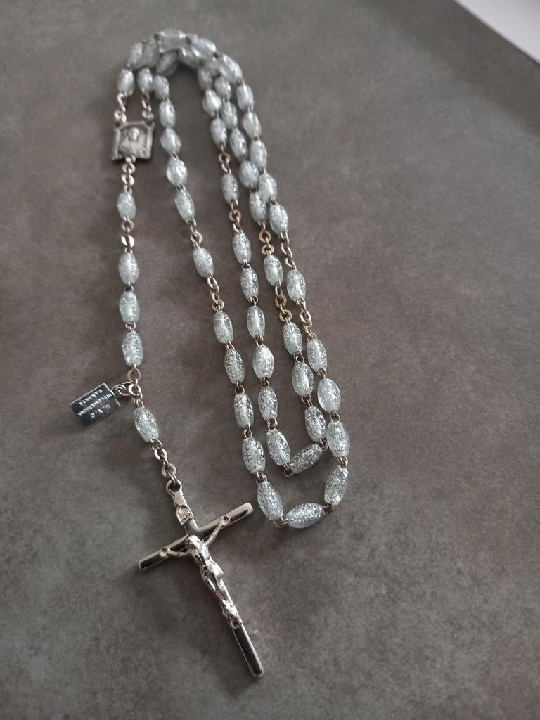 Mooie aparte Rozenkrans als nieuw, Sieraden, Tassen en Uiterlijk, Kettingen, Verzenden, Zo goed als nieuw, Zilver, Overige materialen