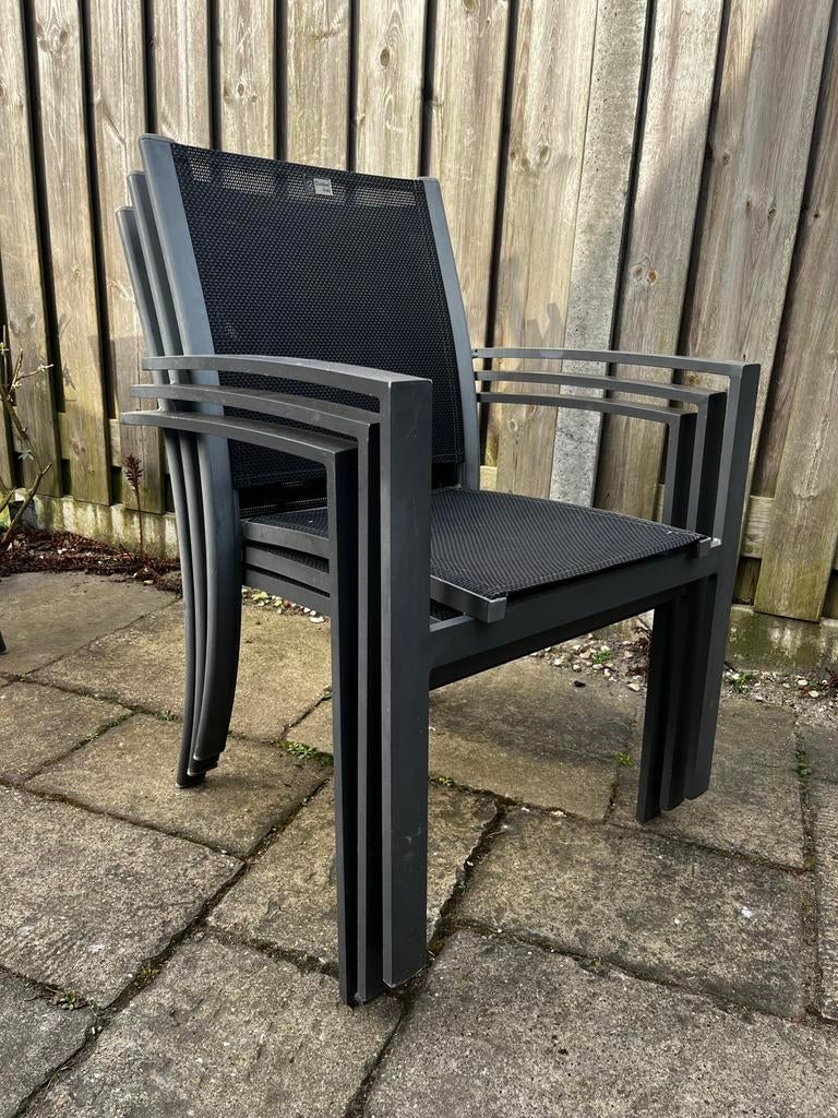 6 stapelbare tuinstoelen van Outdoor Style, Tuin en Terras, Tuinstoelen, Ophalen, Gebruikt, Metaal, Stapelbaar