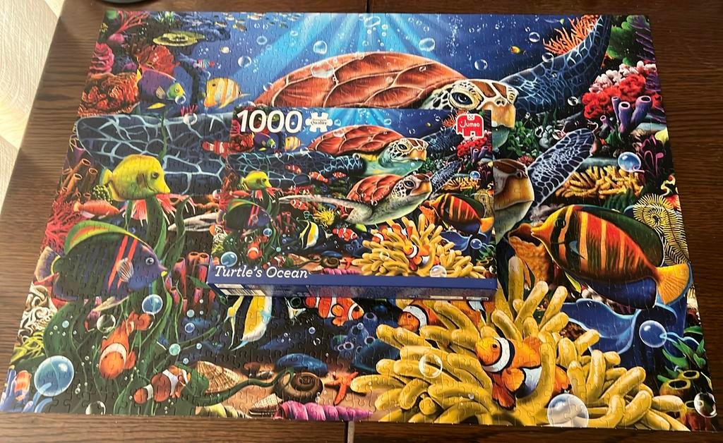 Jumbo Legpuzzel 1000 stukjes Turtles Ocean., Hobby en Vrije tijd, Denksport en Puzzels, Ophalen of Verzenden, 500 t/m 1500 stukjes