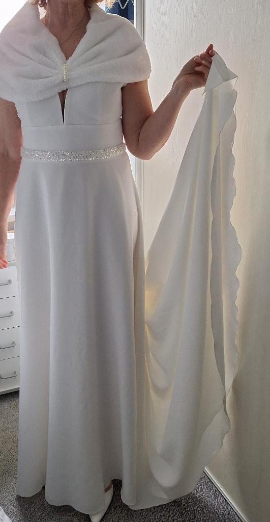 Trouwjurk Evento Bianco 40 42 ZGAN, Trouwjurk, Wit, Bianco Evento, Ophalen of Verzenden