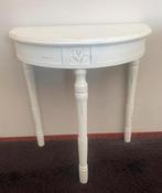 Sidetable, wandtafel halfrond, 61x68,5x36cm, wit, nieuwstaat, 50 tot 100 cm, Design, modern, landelijk, chique, Ophalen of Verzenden
