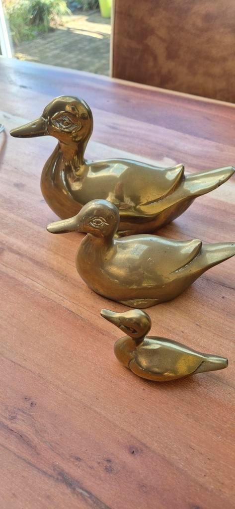Set van 3 messing eenden - Klassieke decoratie, Antiek en Kunst, Antiek | Woonaccessoires, Ophalen of Verzenden