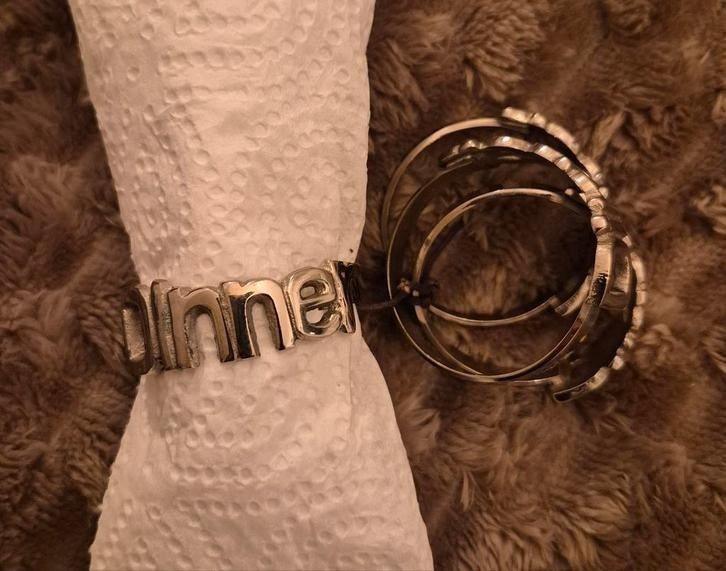 Set van 4 servetringen ~ Riviera Maison, Huis en Inrichting, Woonaccessoires | Overige, Zo goed als nieuw, Ophalen of Verzenden