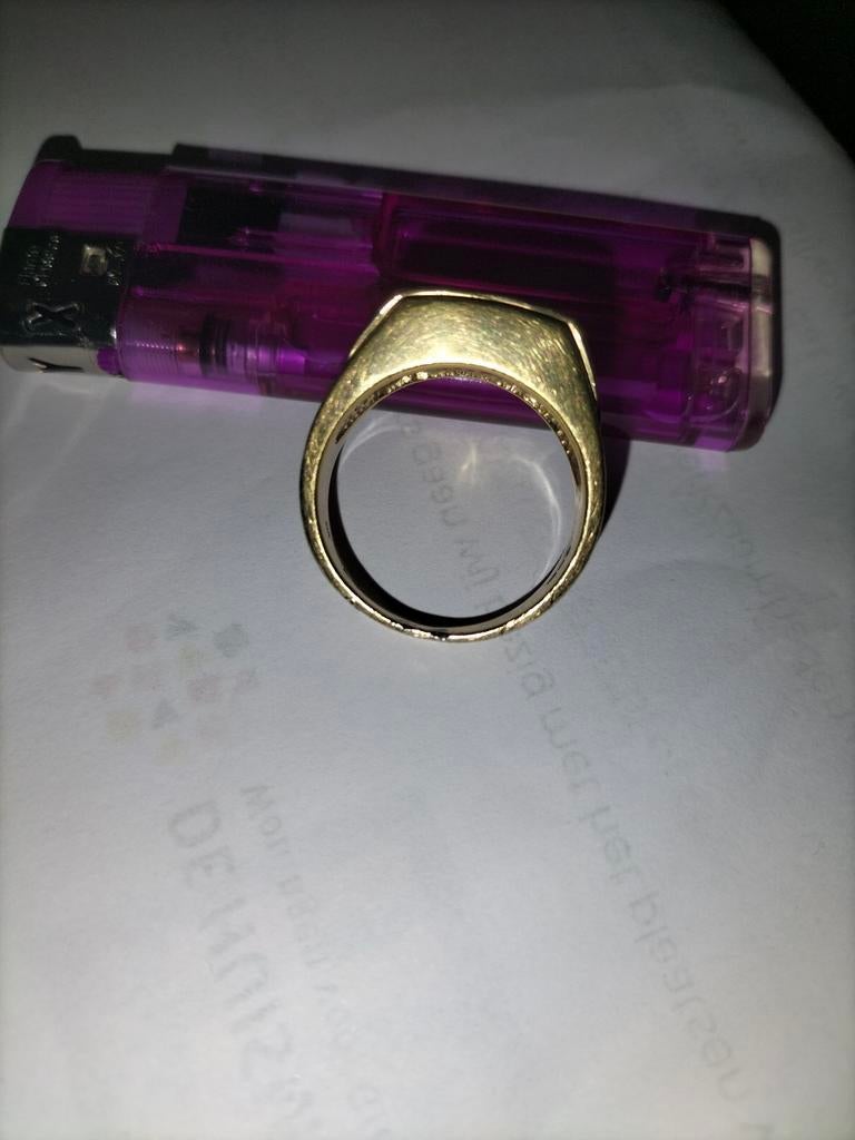 Zilveren ring met verguldsel, grote maat, Sieraden, Tassen en Uiterlijk, Ringen, Nieuw, Ophalen of Verzenden, Dame, Zilver