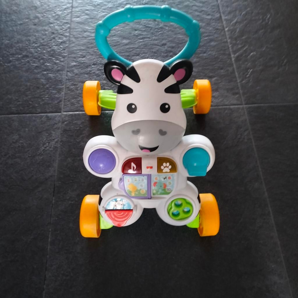 Fisher-prince zebra looptrainer -baaby in goede staat, Verzenden, Gebruikt, Duw- of Trekspeelgoed, Met geluid