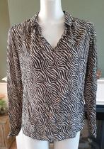 Purdey beige zebra top mt 36 S zijde, Verzenden, Beige, Purdey, Lange mouw