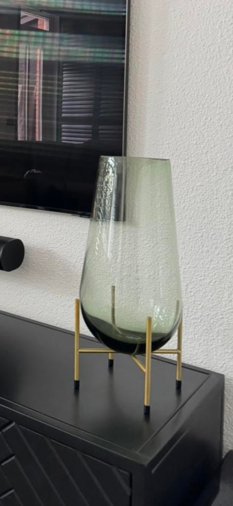 mooie luxe PTMD vaas 35cm incl metaal onderstel, Overige materialen, Overige kleuren, Ophalen of Verzenden, Zo goed als nieuw