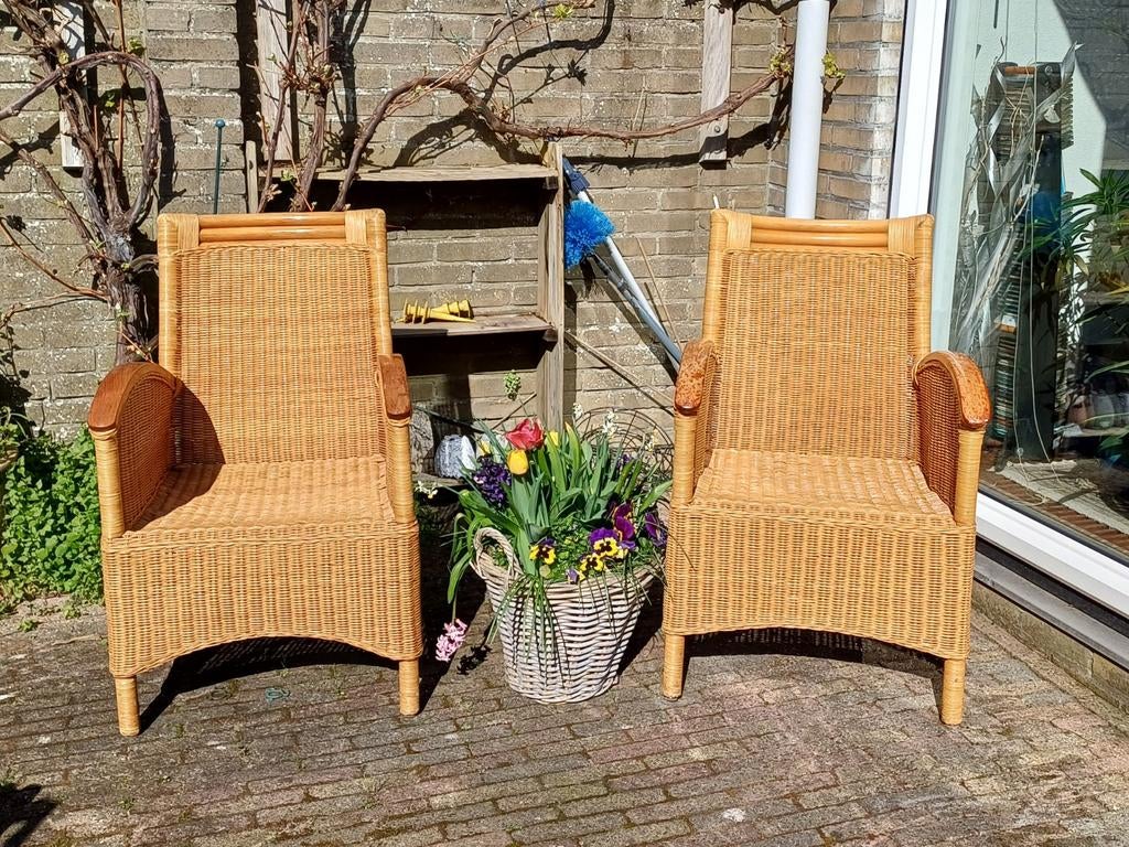 Rieten tuinstoelen, Ophalen, Gebruikt, Rotan