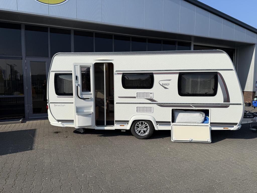 Fendt Bianco Selection 465 TG Aparte bedden Unico Tent 2021, Caravans en Kamperen, Caravans, Lengtebed, Bedrijf, Treinzit, Schokbreker