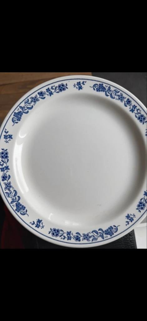 Andrea fontebasso lavaslovigie 6x ontbijtbordje bloem blauw, Ophalen of Verzenden