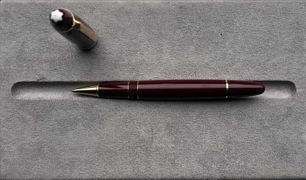 Montblanc Meisterstuck 162 LeGrand rollerbal in bordeauxrood, Verzamelen, Pennenverzamelingen, Gebruikt, Met doosje, Ophalen of Verzenden