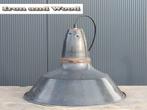 Oude zwarte Franse emaille lamp - hanglamp H28 D44, Gebruikt, Ophalen of Verzenden, Metaal, Minder dan 50 cm