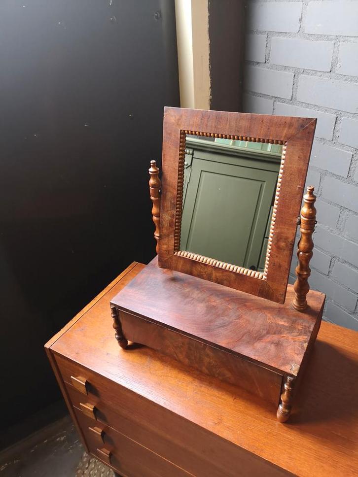 Antieke kapspiegel, Antiek en Kunst, Antiek | Spiegels, Minder dan 50 cm, Rechthoekig, Ophalen