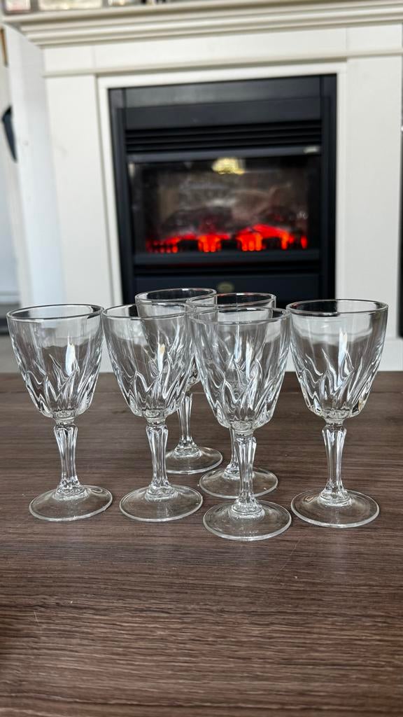 Set van 6 loodkristallen glazen, Ophalen of Verzenden