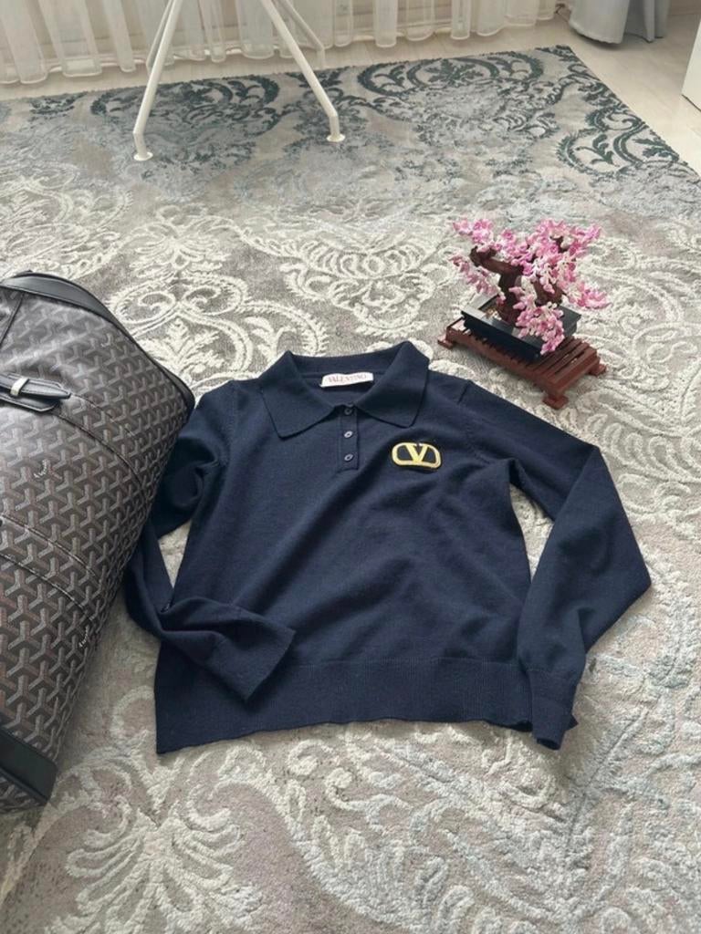Valentino Kinderpolo van wol - Maat L, Ophalen of Verzenden, Gedragen, Maat 42/44 (L), Blauw