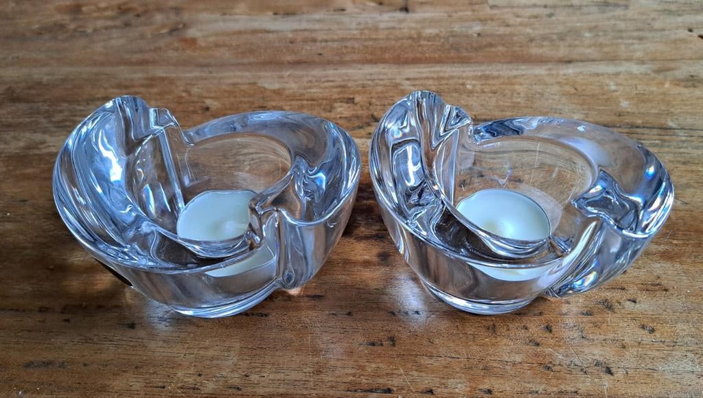 Amalfi kristal 2 waxinelichthouders, Antiek en Kunst, Ophalen of Verzenden