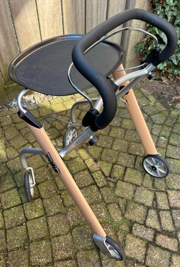 Rollator voor binnen met dienblad zgan Trust., Diversen, Rollators, Zo goed als nieuw, Lichtgewicht, Opvouwbaar, Ophalen