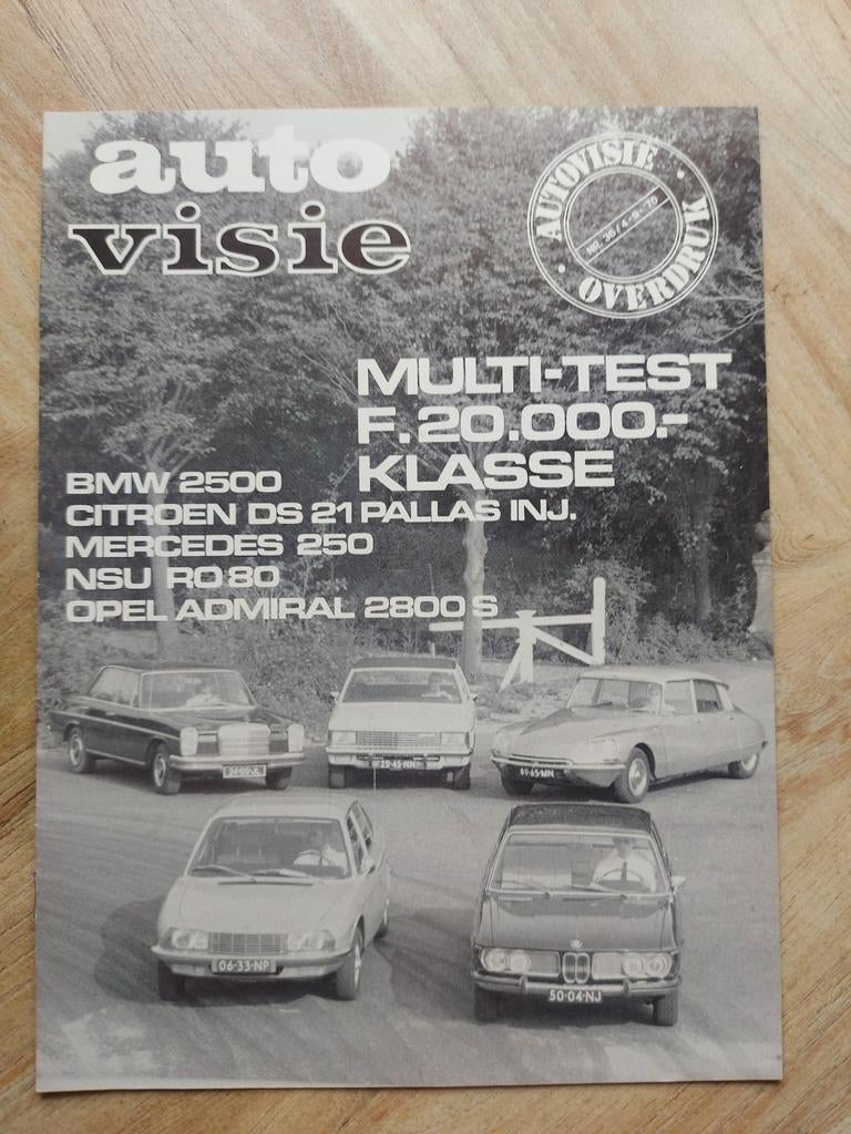 Test folder bmw - DS - NSU - Admiral - Mercedes 250, Boeken, Auto's | Folders en Tijdschriften, Ophalen of Verzenden, Zo goed als nieuw