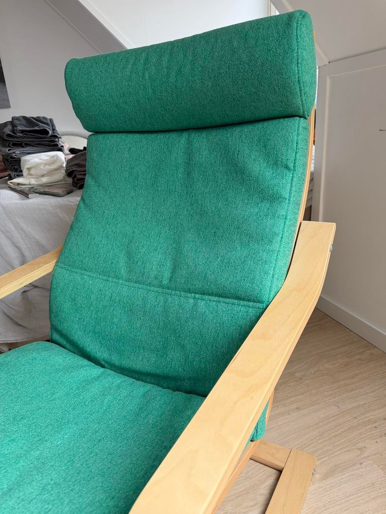 Ikea fauteuil Poang groen, Huis en Inrichting, Fauteuils, Ophalen, Gebruikt, 75 tot 100 cm, 50 tot 75 cm