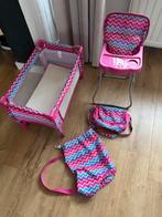 Poppen campingbedje en kinderstoel met tas, Ophalen of Verzenden, Zo goed als nieuw, Babypop