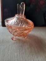 Roze persglas schaaltje met deksel, Antiek en Kunst, Ophalen of Verzenden