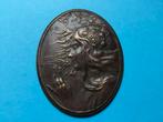 Bronzen Art Nouveau plaquette, Antiek en Kunst, Verzenden, Brons