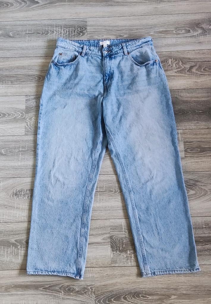H&M loose straight high jeans maat 46, Kleding | Dames, H&M, Blauw, Overige jeansmaten, Ophalen of Verzenden