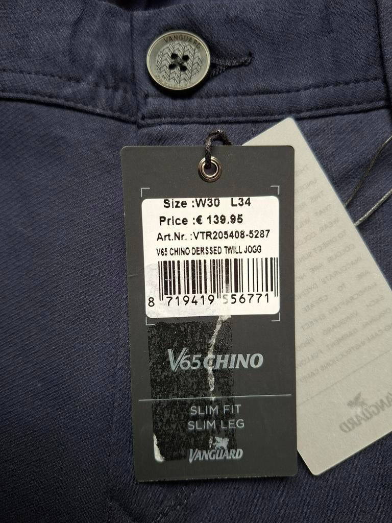 VANGUARD V65 slimfit chino W30 L34, Blauw, Nieuw, Ophalen of Verzenden, Vanguard