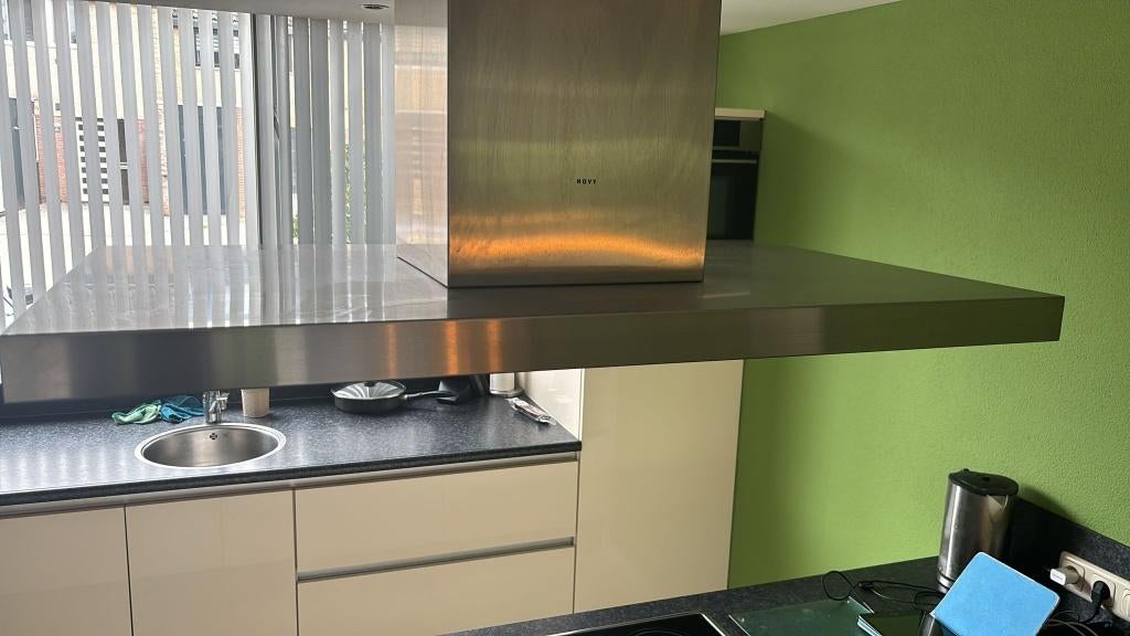 Stijlvolle Novy afzuigkap, Witgoed en Apparatuur, Afzuigkappen, Ophalen of Verzenden, Zo goed als nieuw, Eilandschouwkap, Vrijstaand