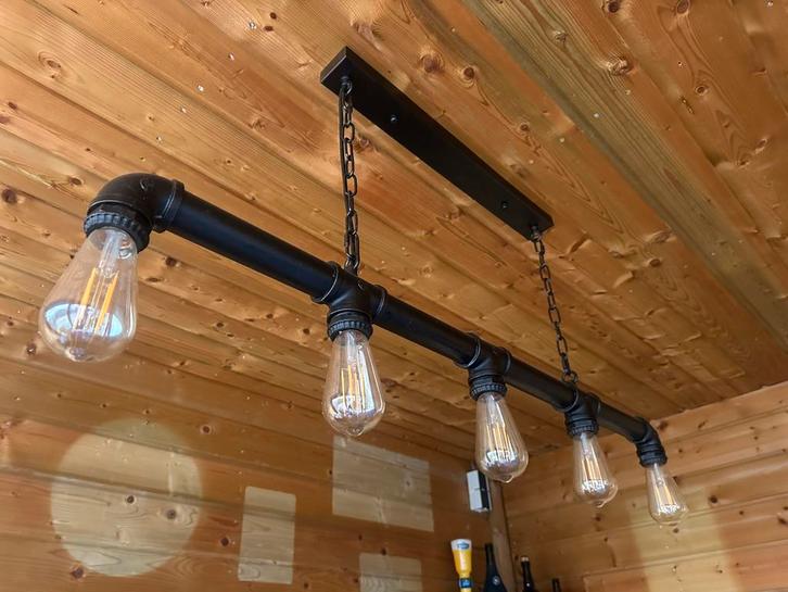 3 industriële lampen. Hang en wand., Huis en Inrichting, Lampen | Hanglampen, Zo goed als nieuw, Minder dan 50 cm, Metaal, Ophalen