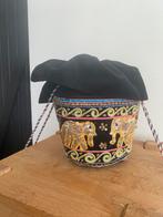 Leuk vintage buideltasje met olifanten borduursel, Ophalen of Verzenden, Zo goed als nieuw, Rechthoekig, Stof