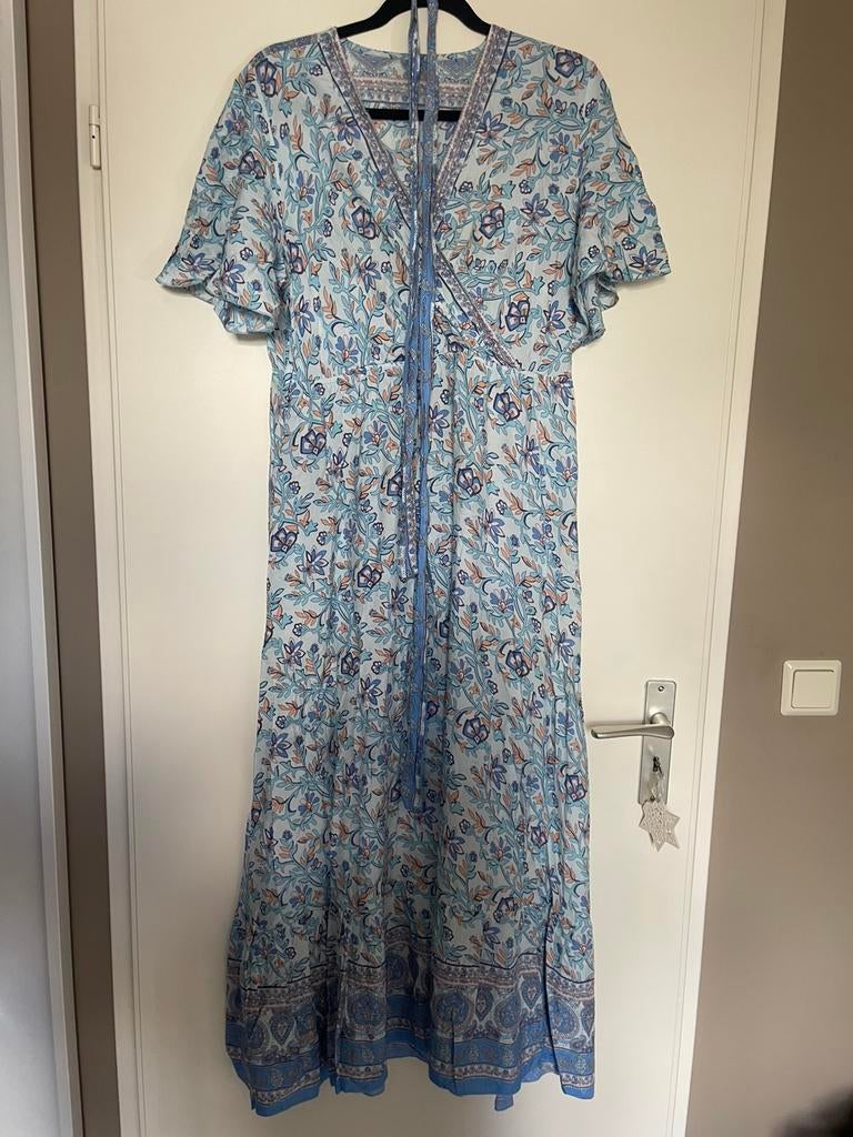 Babyblauwe ibiza / boho maxi jurk maat L, Blauw, Maat 42/44 (L), Ophalen of Verzenden, Zo goed als nieuw