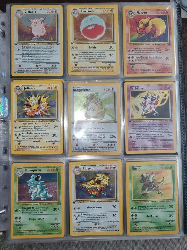 1st edition pokemon kaarten verzameling, Fossil en Jungle, Hobby en Vrije tijd, Verzamelkaartspellen | Pokémon, Zo goed als nieuw
