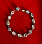 Antieke zilveren armband met 13 maanstenen, Ophalen of Verzenden, Zilver, Armband, Met edelsteen