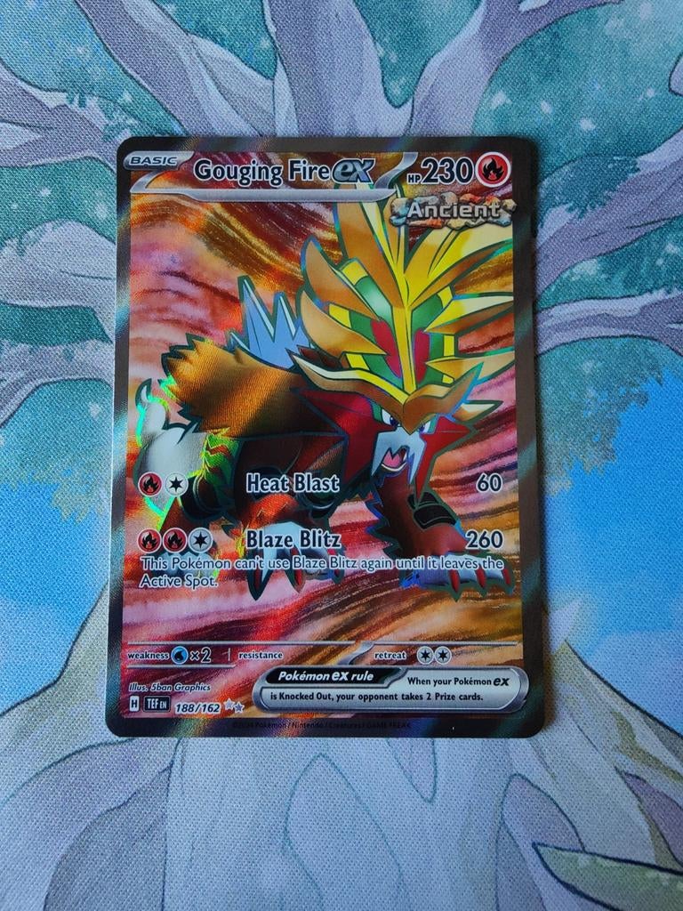 Pokemon temporal forces gouging fire ex full art 188/162, Ophalen of Verzenden, Nieuw, Losse kaart, Foil