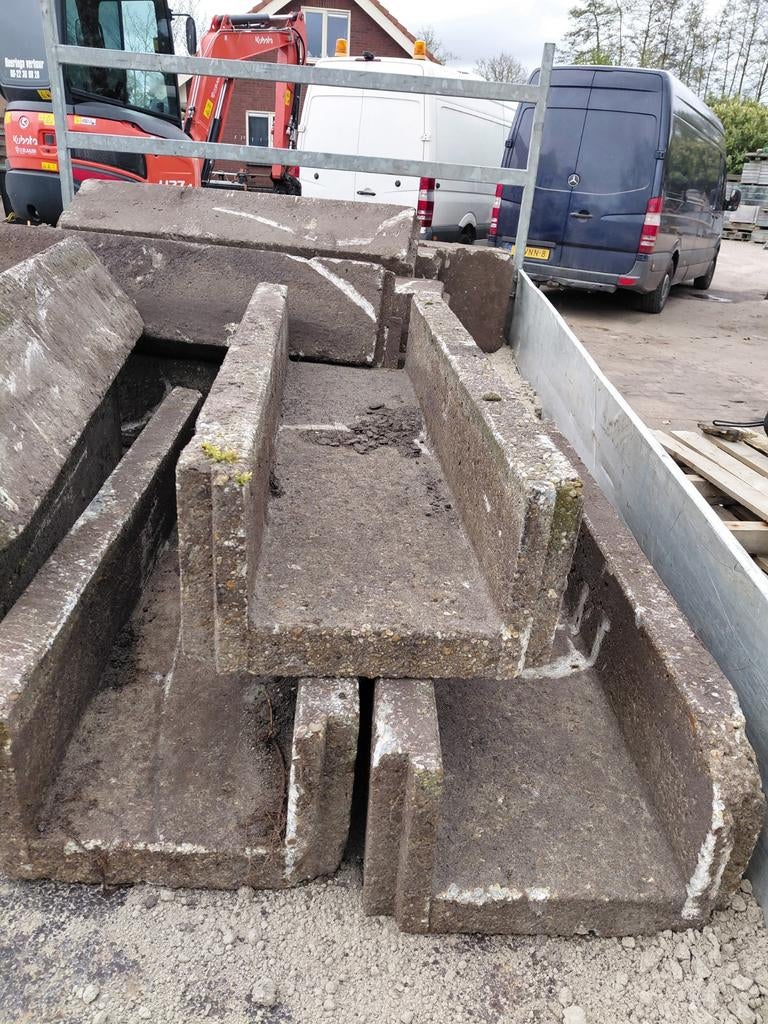 Betonnen U-goten / afwateringsgoten, Ophalen of Verzenden, Gebruikt, Beton