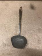 Mooie oude soeplepel 38 cm lang houten handvat, Ophalen of Verzenden