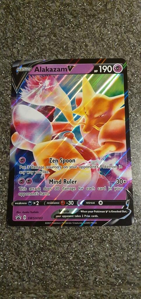 Alakazam V promo SWSH083 Pokémon Jumbo kaart past  fotolijst, Ophalen of Verzenden