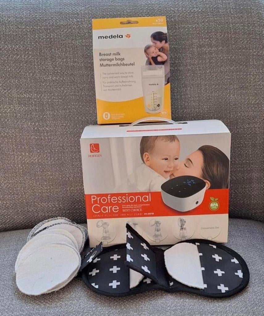 Grace Horigen dubbel elektrisch borstkolf met extra's., Kinderen en Baby's, Babyvoeding en Toebehoren, Ophalen of Verzenden, Gebruikt